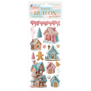 Rub-on matrica - Candy Christmas marzipan houses
