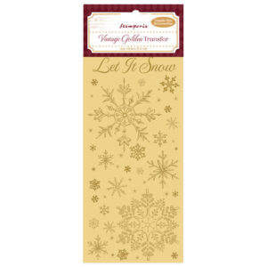 Vintage Golden Transfer 10,16x21,6 cm - Let it snow