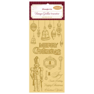 Vintage Golden Transfer 10,16x21,6 cm - Merry Christmas