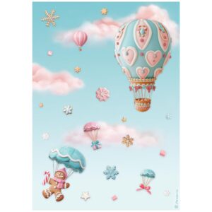 A-4 Rizspapír - Candy Christmas air balloons