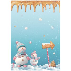 A-4 Rizspapír - Candy Christmas snowmen