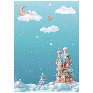 A-4 Rizspapír - Candy Christmas marzipan house