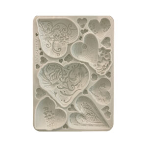 Szilikon öntőforma A/5 - Alice in Christmas simple hearts