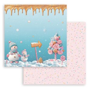Scrapbook papír - Candy Christmas snowmen