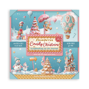 Papírkészlet 20,3*20,3 cm - Candy Christmas