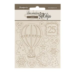 Nartúr chipboard 14*14cm - Candy Christmas air balloons