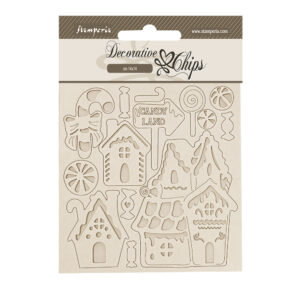 Nartúr chipboard 14*14cm - Candy Christmas marzipan houses